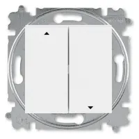 Выключатель для жалюзи 2-клавишный ABB LEVIT, механический, скрытый монтаж, белый / белый, 2CHH598845A6003