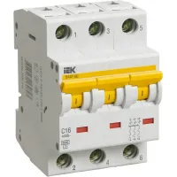 Автоматический выключатель IEK ВА47-60М 3P 63А (D) 6кА, MVA31-3-063-D