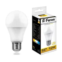 Лампа светодиодная Feron A60 LB-92 Шар E27 10W 2700K, 25457