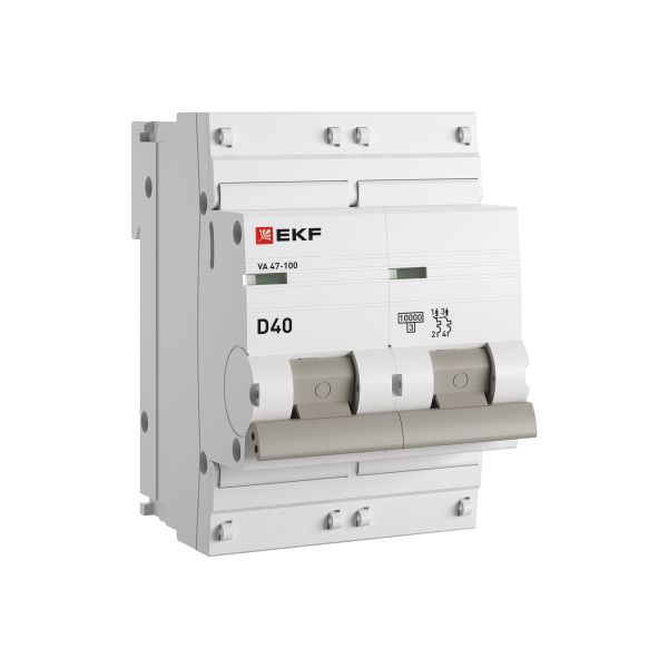 Автоматический выключатель ВА 47-100 2P 40А (D) 10kA PROXIMA EKF