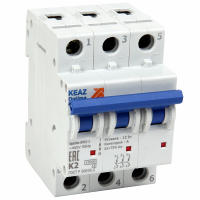 Выключатель автоматический модульный OptiDin BM63-3K32-10-УХЛ3 в комплекте 2 заглушки