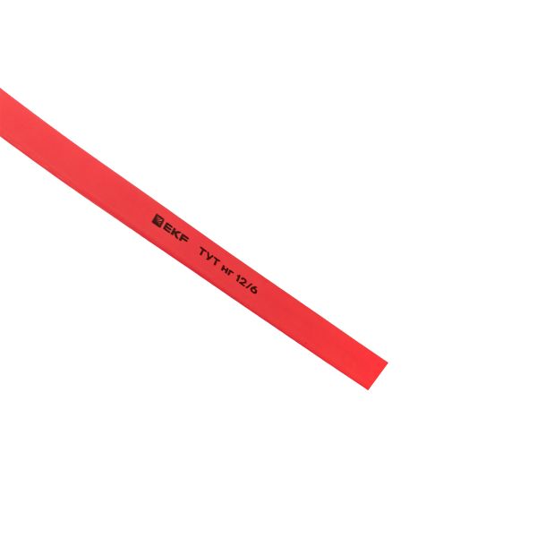 Термоусаживаемая трубка ТУТ нг 12/6 красная рулон EKF PROxima