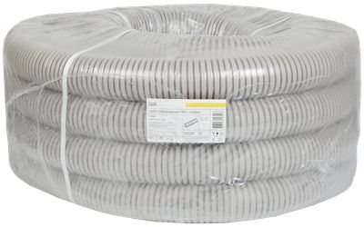 ELASTA Труба гофрированная ПВХ легкая d=63мм с зондом серая (15м) IEK
