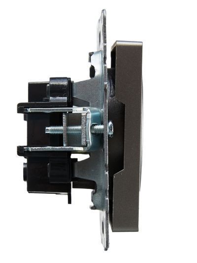 BRITE Розетка 1-местная без заземления без защитных шторок 10А РС10-1-0-БрС сталь IEK