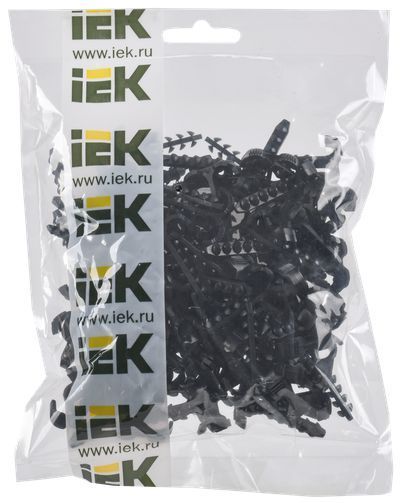 Дюбель-хомут Т-обр. 4-12мм нейлон черный (100шт/упак) IEK