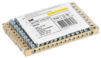 Шина PEN "земля-ноль" 6х9мм 14/2 (14групп/крепеж по краям) IEK