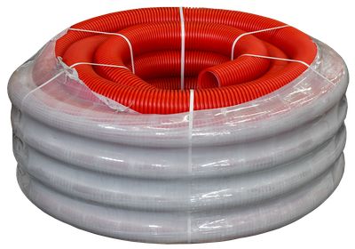 ELASTA Труба гофрированная двустенная ПНД гибкая d=110мм с зондом красная (50м) IEK