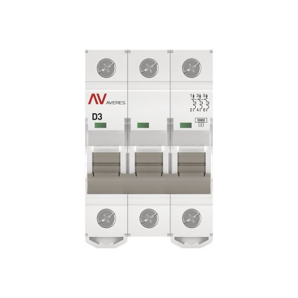 Выключатель автоматический AV-10 3P  3A (D) 10kA  EKF AVERES