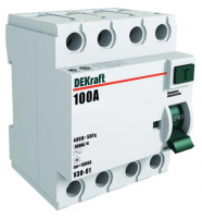 УЗО  4П  16А  30мА  DEKrАft  тип АС  6кА