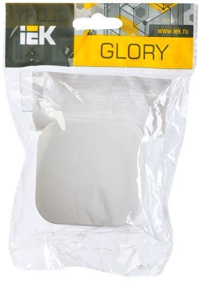 GLORY Выключатель 1-клавишный для открытой установки с индикацией ВС20-1-1-ХБ белый IEK