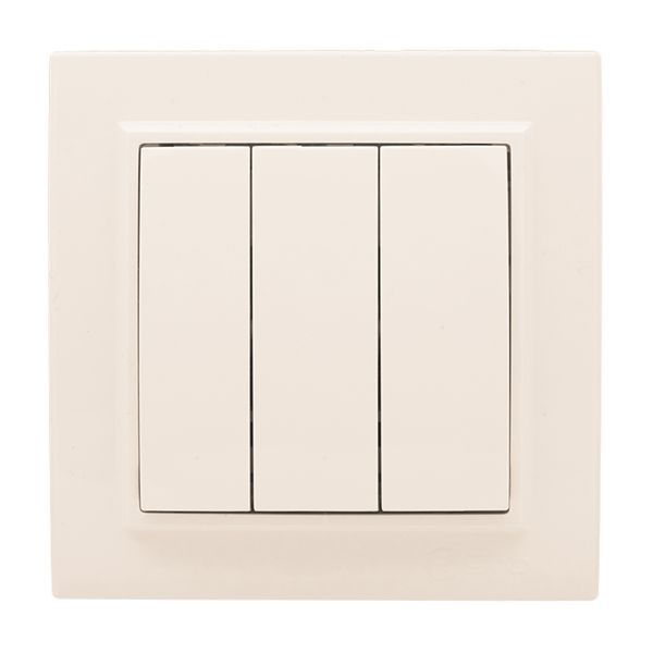 Выключатель 3-кл. СП 10А бежевый Минск EKF