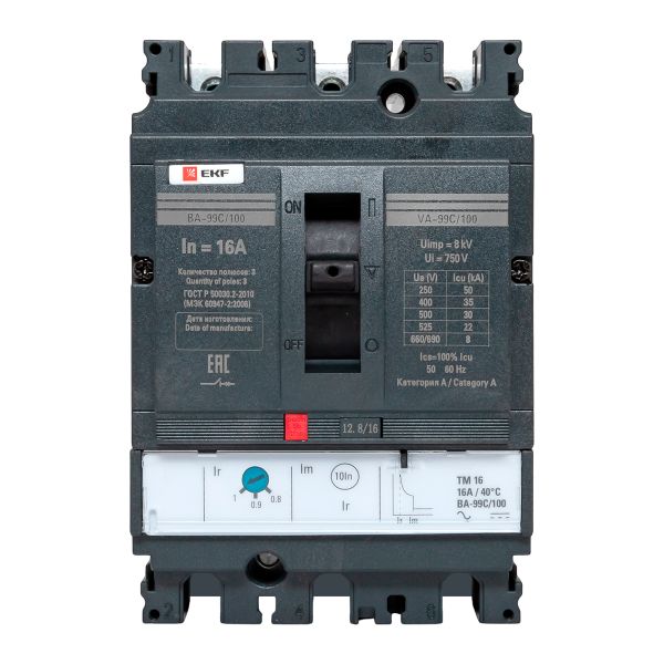 Выкл. Автом.  3П   100А  36кА  ВА99С (Compact NS) 100/16А  EKF