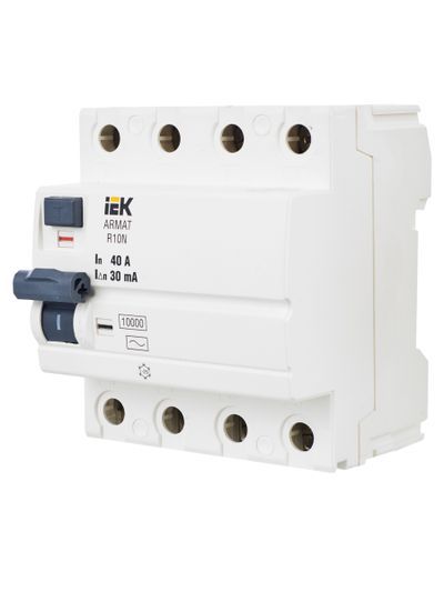 ARMAT Выключатель дифференциального тока R10N 4P 40А 30мА тип AC IEK