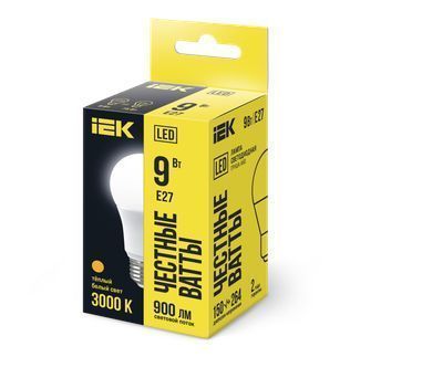 Лампа светодиодная A60 груша 9Вт 230В 3000К E27 IEK