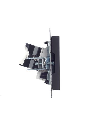 BRITE Розетка двойная RJ11+RJ45 кат.5E РК/Т12-БрГ графит IEK