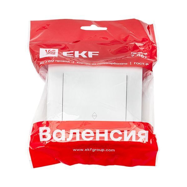 Валенсия выключатель 1-кл. 10А белый проходной EKF PROxima
