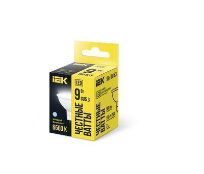 Лампа светодиодная MR16 софит 9Вт 230В 6500К GU5.3 IEK