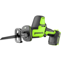 Пила сабельная аккумуляторная GreenWorks GPT-CRS-25, 24В, б/щет., 0-3000 об/мин, рез 80 мм дер., LED