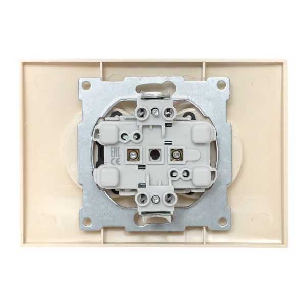 Валенсия розетка 2-местная б/з 10А кремовая с защ. штор. EKF PROxima
