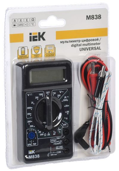 Мультиметр цифровой UNIVERSAL M838 IEK