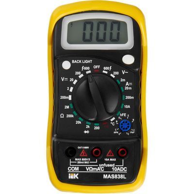 Мультиметр цифровой MASTER MAS838L IEK