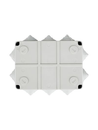 Коробка распаячная КМ41241 для открытой проводки безгалогенная (HF) 150х110х70мм IP44 10 гермовводов серая IEK