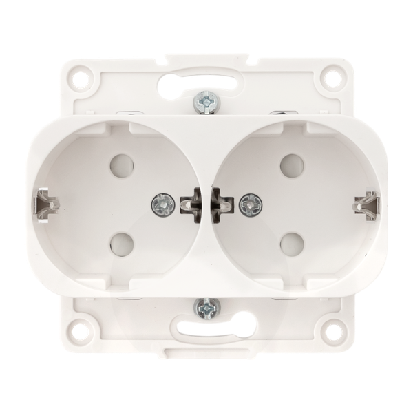 Стокгольм Механизм Розетки 2-местной с/з 16А автоматические клеммы белый с защ. штор. EKF PROxima