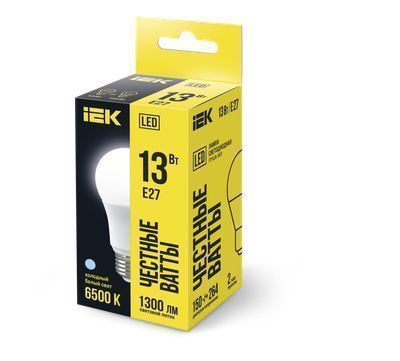 Лампа светодиодная A60 груша 13Вт 230В 6500К E27 IEK