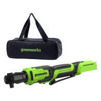 Гайковерт-трещотка аккумуляторный GreenWorks GD24RW, 24В, б/щет, 0-250 об/мин, 1/2DR, 80Нм, 70 мм, б