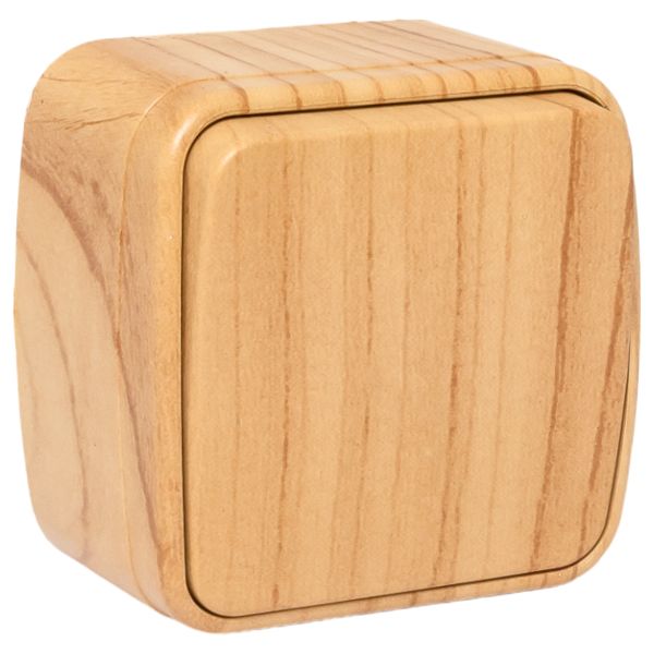 Выключатель 1-клавишный ОП Минск 10А светлое дерево EKF