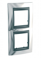 SCH  Unica  TOP  Хром/Графит  Рамка 2-ая вертик. MGU66.004V.210 (вывод из продажи)