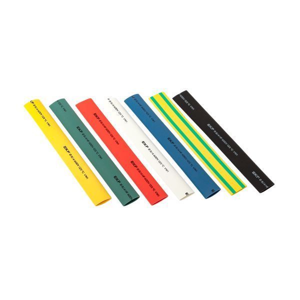 Термоусаживаемая трубка ТУТ нг 8/4 набор:7 цветов по 3шт. 100мм. EKF PROxima