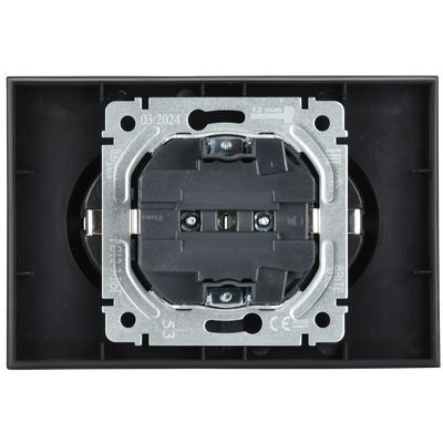 BRITE Розетка 2-местная с заземлением без защитных шторок 16А в сборе РС12-3-БрГ графит IEK