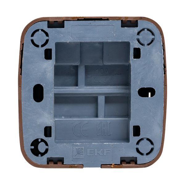 Выключатель 2-клавишный ОП Минск 10А с индикатором тёмное дерево EKF