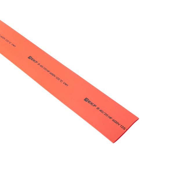 Термоусаживаемая трубка ТУТ нг 40/20 красная в отрезках по 1м EKF PROxima
