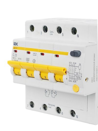 KARAT Дифференциальный автомат АД14 4P 25А 100мА тип AC IEK