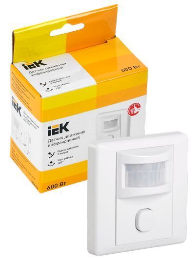 Датчик движения ДД-029 600Вт 120град 9м IP20 белый IEK