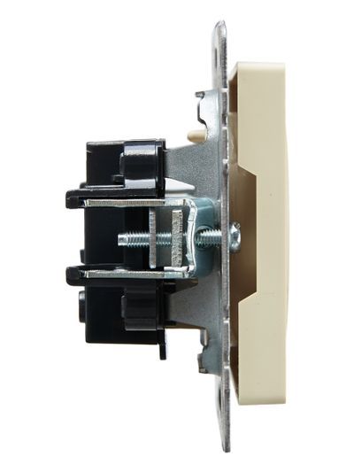 BRITE Розетка 1-местная без заземления без защитных шторок 10А РС10-1-0-БрКр бежевый IEK