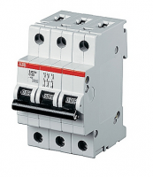 Выкл.автом.  3П   6А  хар-ка С  25кА  ABB S203П C 6 /2CDS283001R0064/ STO
