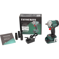 Гайковёрт аккумуляторный FAVOURITE Li-ion, 21 В, 2 Ач, 3100 уд/мин, 600 Нм, квадрат ½
