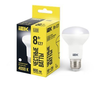 Лампа светодиодная R63 рефлектор 8Вт 230В 4000К E27 IEK