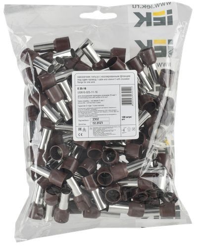 Наконечник НШВИ  25,00-16 Наконечник-гильза Е25-16 25мм (100шт.) IEK