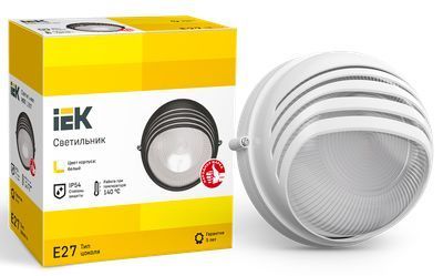 Светильник НПП1307 круг ресничка 60Вт IP54 белый IEK