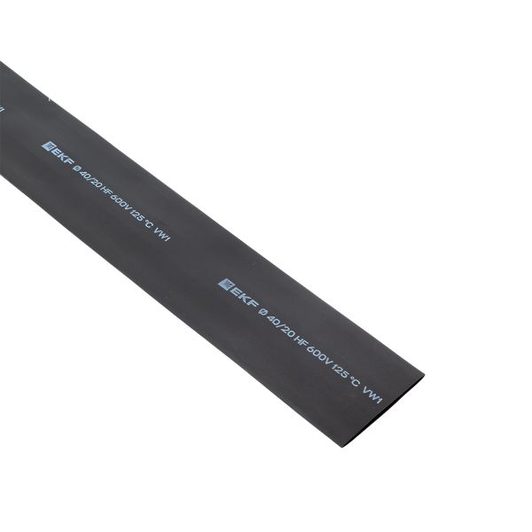 Термоусаживаемая трубка ТУТ нг 40/20 черная в отрезках по 1м EKF PROxima