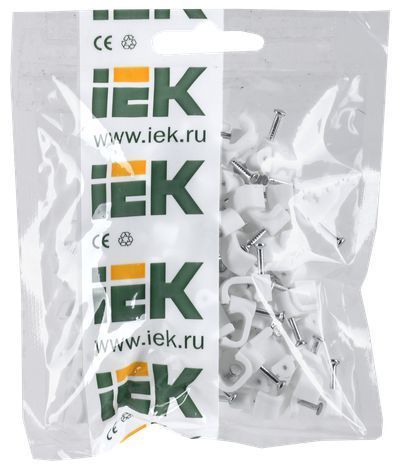Скоба 8мм плоская пластиковая (100шт) IEK