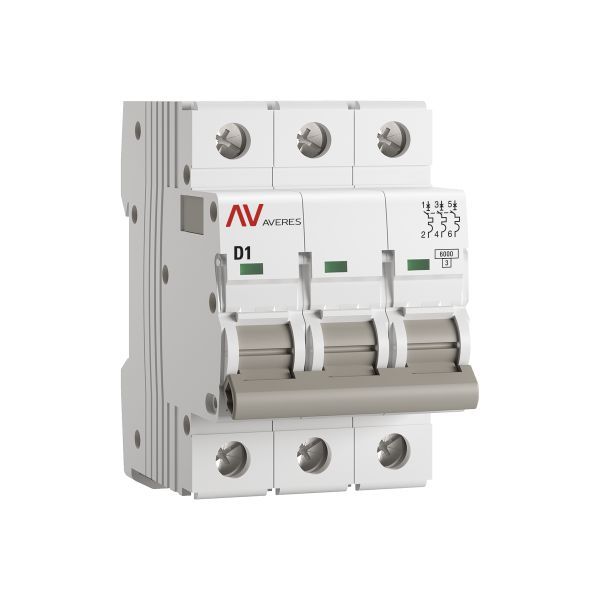 Выключатель автоматический AV-6 3P 1A (D) 6kA EKF AVERES