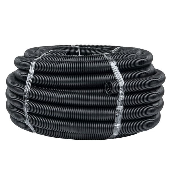 Труба гофр. ПНД с протяжкой d40 мм (25 м) черная EKF-Plast