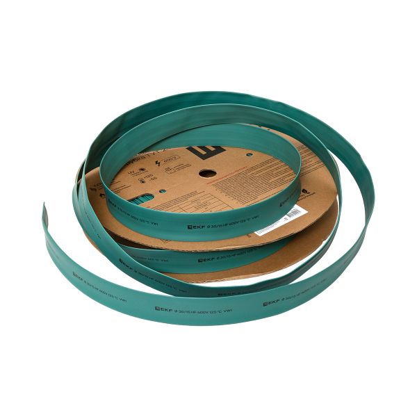 Термоусаживаемая трубка ТУТ нг 30/15 зелёная рулон EKF PROxima