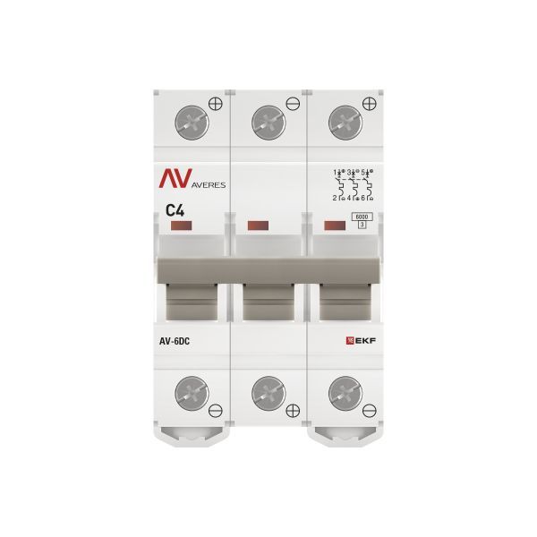 Выключатель автоматический AV-6 DC 3P 4A (C) 6kA EKF AVERES