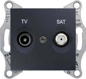 SCH Sedna Графит Роз. мех-м TV/SAT прох. 8dB IP20 СП SDN3401270